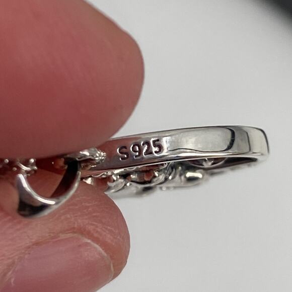 NIB sterling silver abalone cat moon necklace - Picture 4 of 5